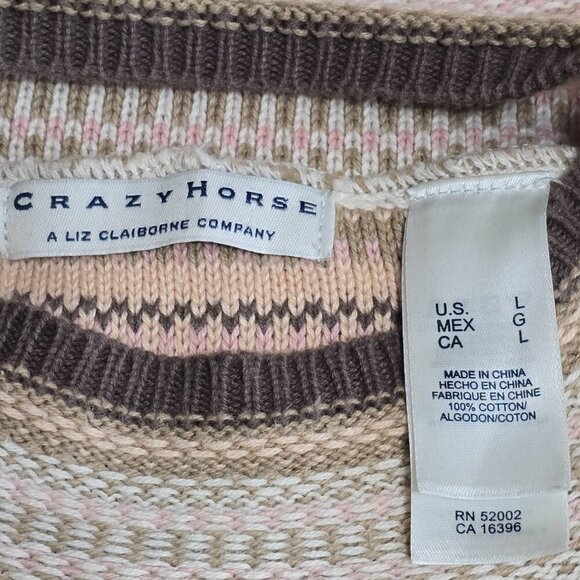 WOMENS EARTHY STRIPED SWEATER LIZ CLAIBORNE MOCK TURTLENECK SIZE LARGE - Picture 5 of 6